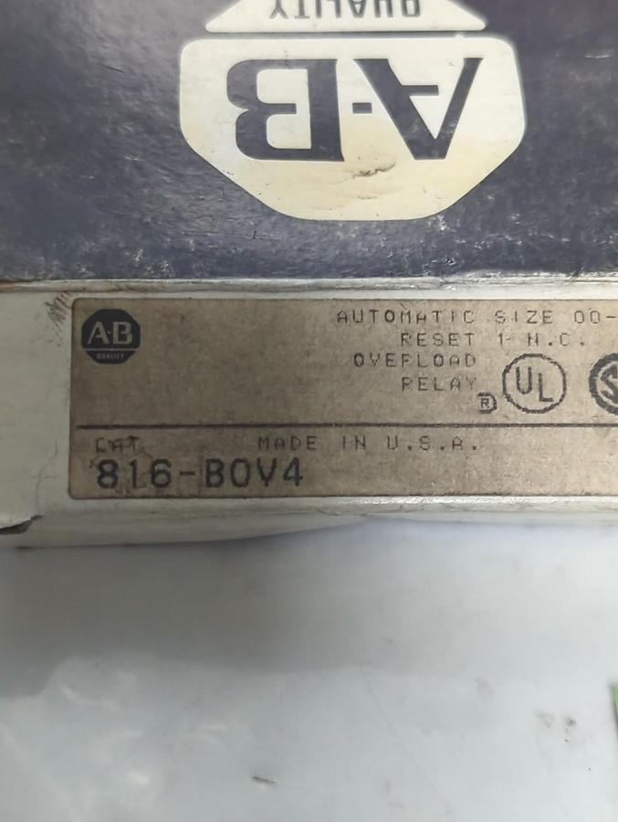 ALLEN BRADLEY,816-B0V4,SERIES K OVERLOAD RELAY SIZE 00-1 NOS