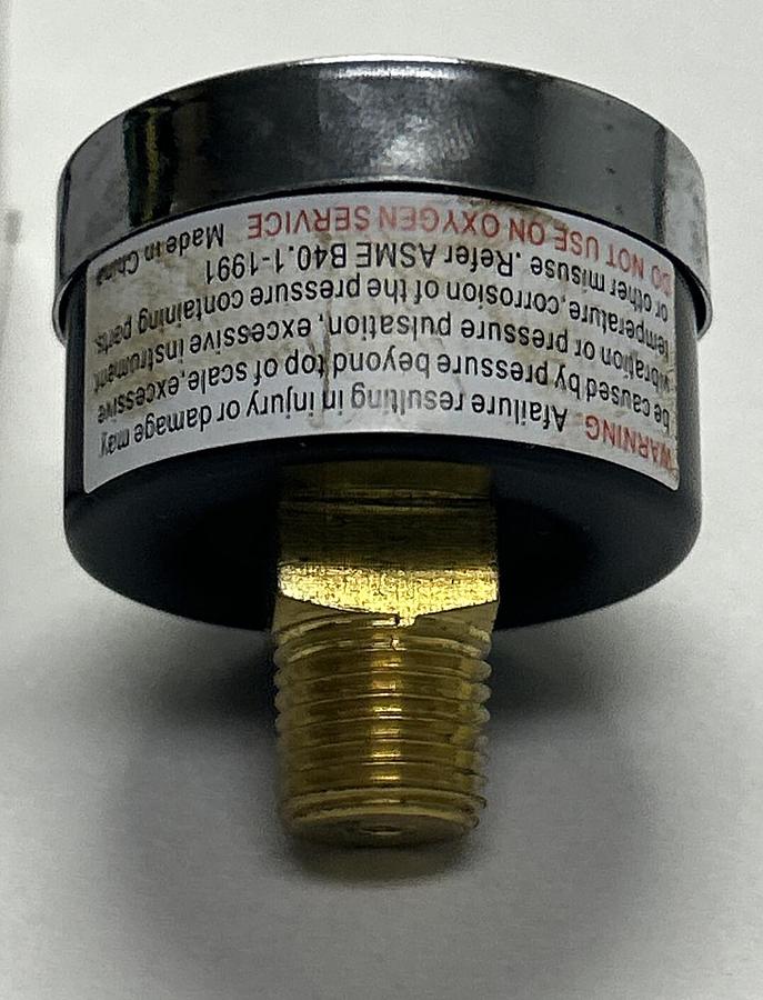 Used PARKER,K4515N14160,PRESSURE GAUGE 1.5 INCH DIAL 1/4 INCH NPT PORT NEW