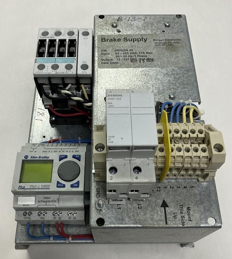 Used Siemens Morgan Electronics,300025A.00,Brake Power Supply Input 265VAC 1PH Output