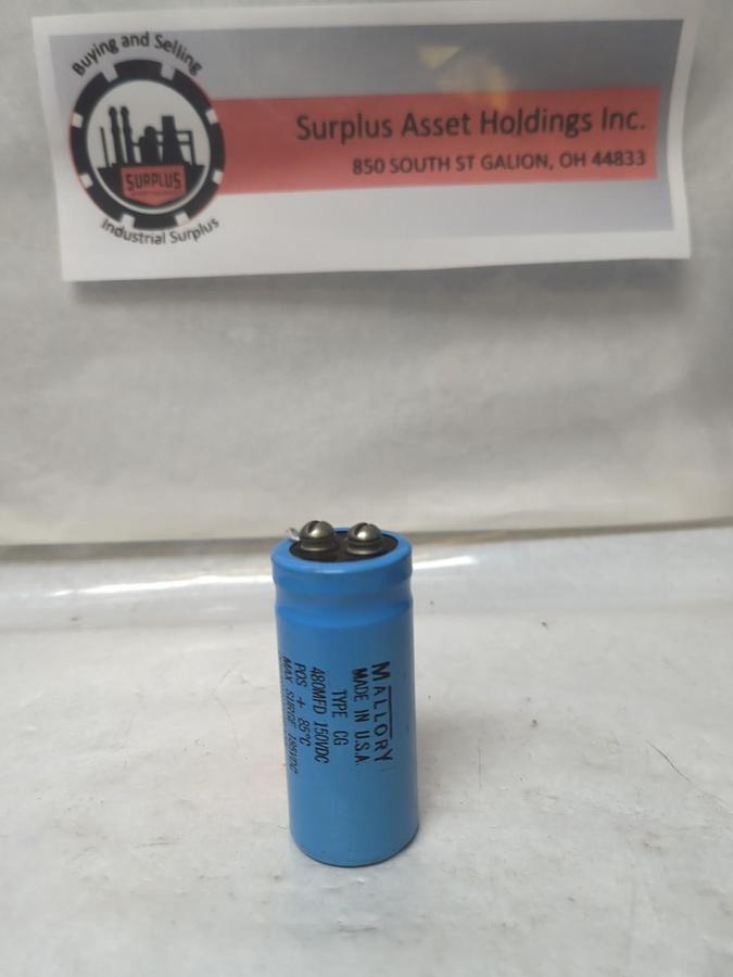 Used MALLORY,CGS481U150R3CPL,CAPACITOR 480MFD 150 VDC PRE-OWNED
