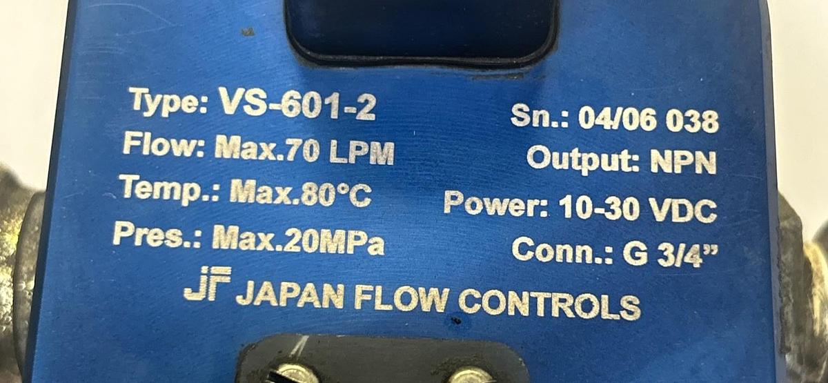 Used JAPAN FLOW CONTROLS,VS-601-2,FLOW METER