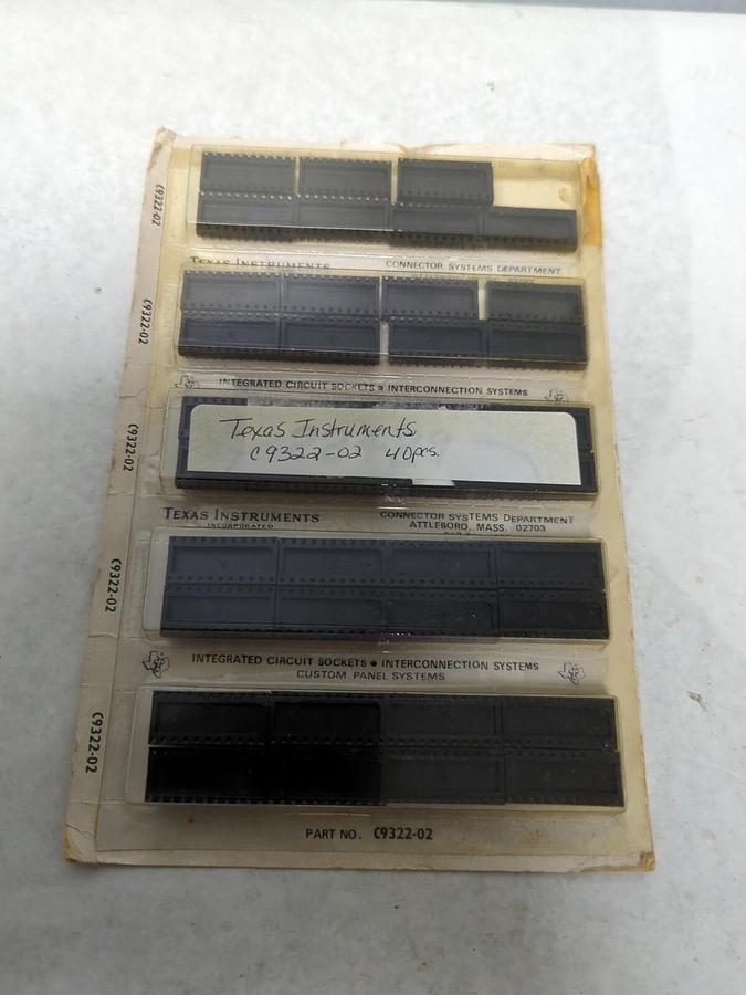 TEXAS INSTRUMENTS,C9322-02,SOCKET FLAT PROFILE PACK OF 40 NOS