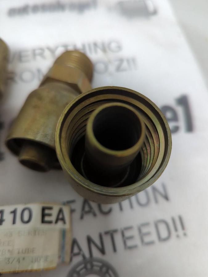 PARKER,728-11-410 EA,SERIES 43 HOSE END 3/4 INCH LOT OF 4 NOS