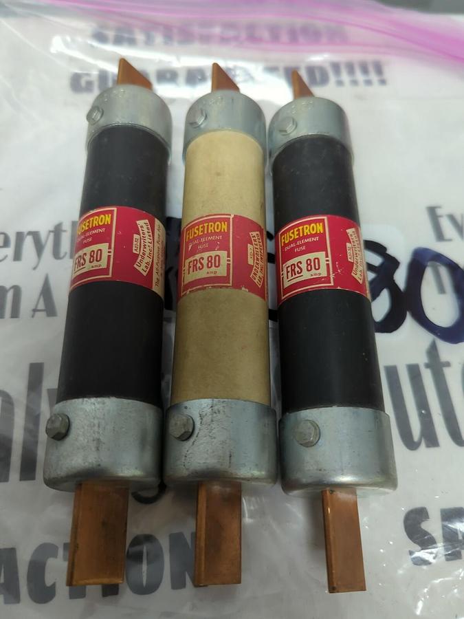 COOPER BUSSMANN,FRS-80,FUSE 80 AMP LOT OF 3 NOS