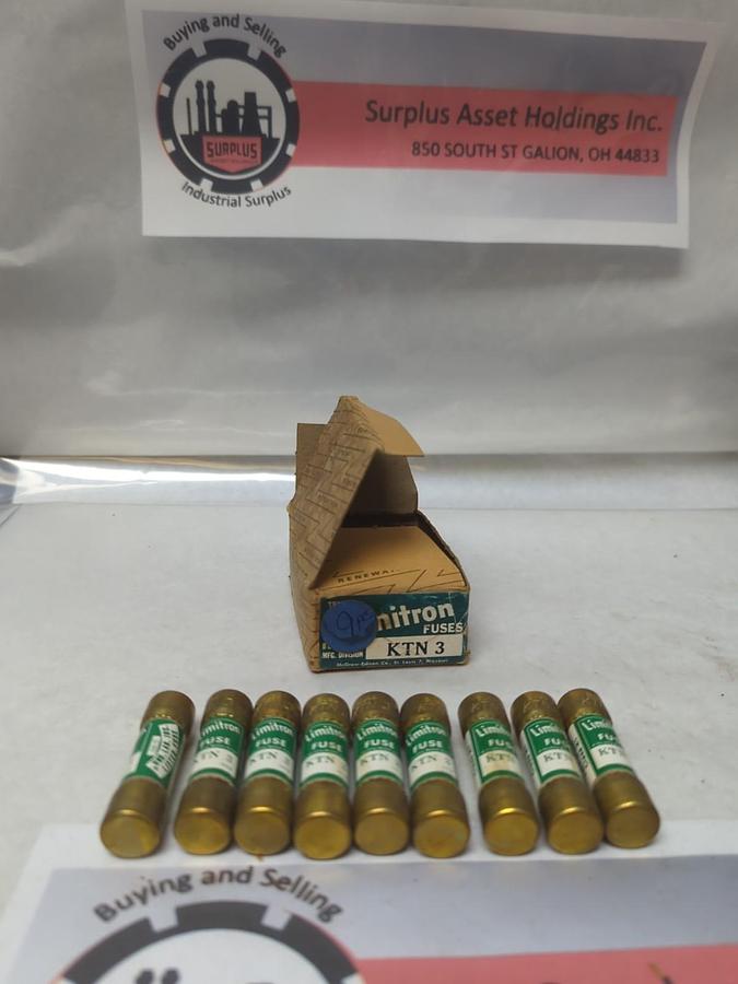COOPER BUSSMANN,KTN3,LIMITRON 3 AMP FUSES BOX OF 9 NOS