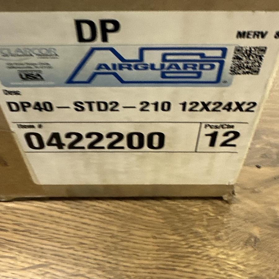 Airguard,DP40-STD2-210 12X24X2,Air Filter Box of 12