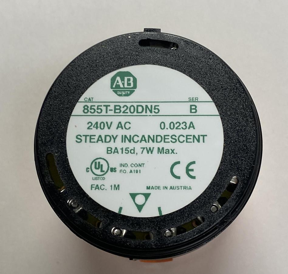 ALLEN BRADLEY,855T-B20DN5,SER B AMBER STACK LIGHT NOS