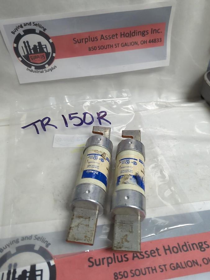 Used FERRAZ SHAWMUT,TR150R,TRI-ONIC 150 AMP FUSE LOT OF 2 PRE-OWNED