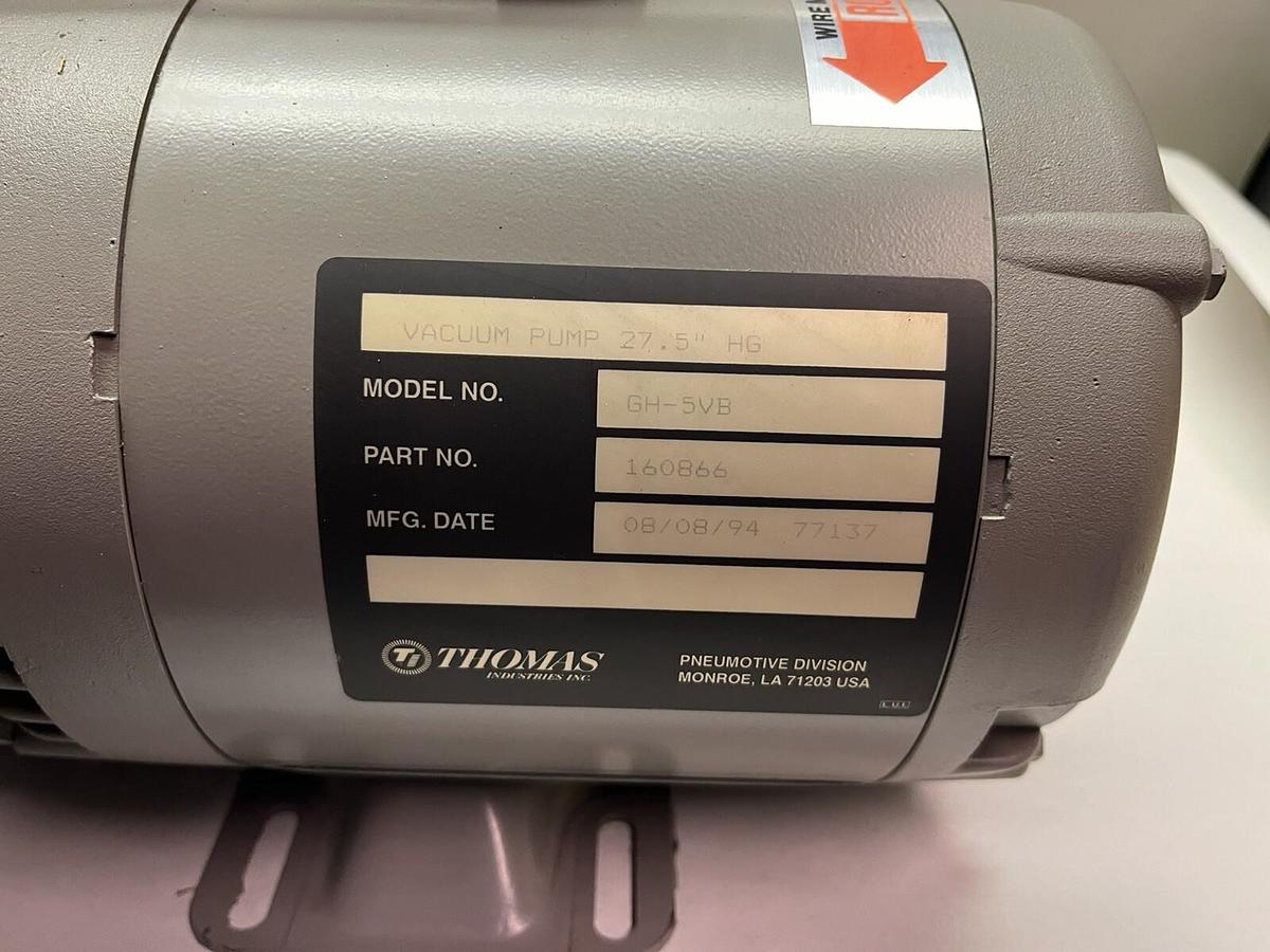 THOMAS,160866,GH5VB VACUUM PUMP 27.5 HG 1/2HP 3PH