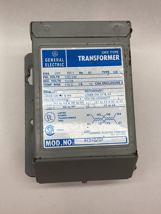 Used General Electric,9T51B107,Transformers PH1 60 Hz Type QB