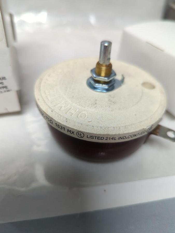OHMITE,RKS75RE,RHEOSTAT 100 WATT 1.1555 AMP 75 OHM NOS