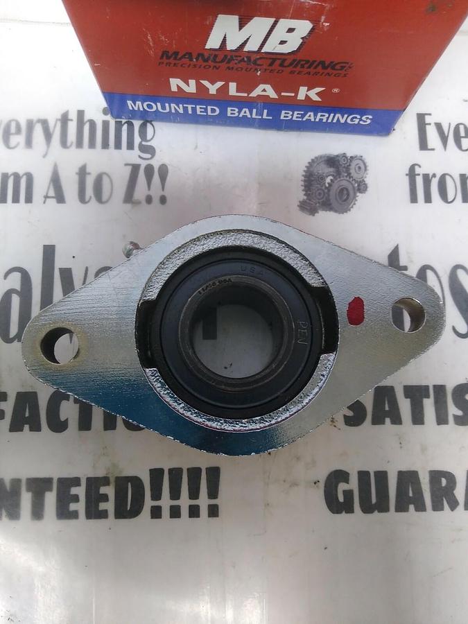 MB MANUFACTURING,NFC225K1-14S,FALNGE MOUNT BEARING 2-BOLT 1-1/4 IN BORE NOS