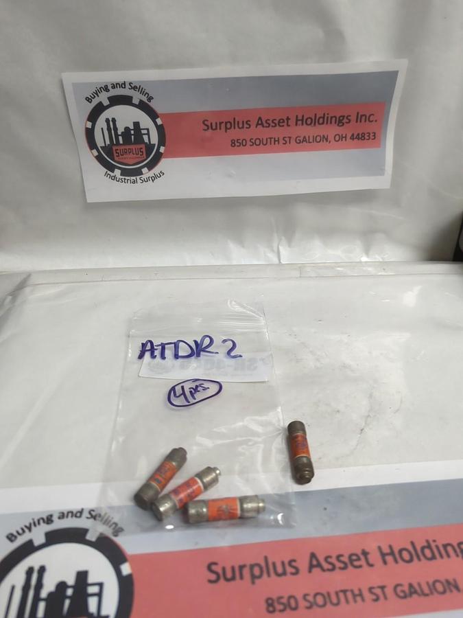 Used GOULD SHAWMUT,ATDR2,AMP-TRAP 2 AMP FUSE LOT OF 4 NOS