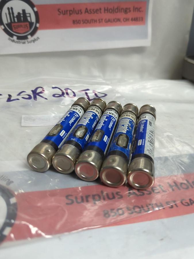 Used LITTELFUSE,FLSR20ID,INDICATOR 20 AMP FUSE LOT OF 5 PRE-OWNED