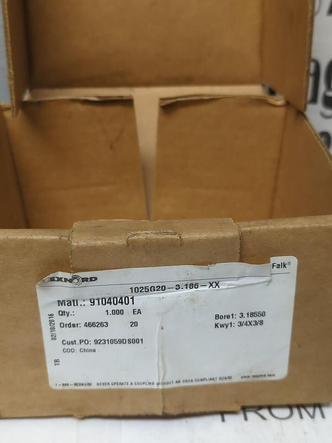 REXNORD,91040401,1025G HUB 3.186-XX NEW