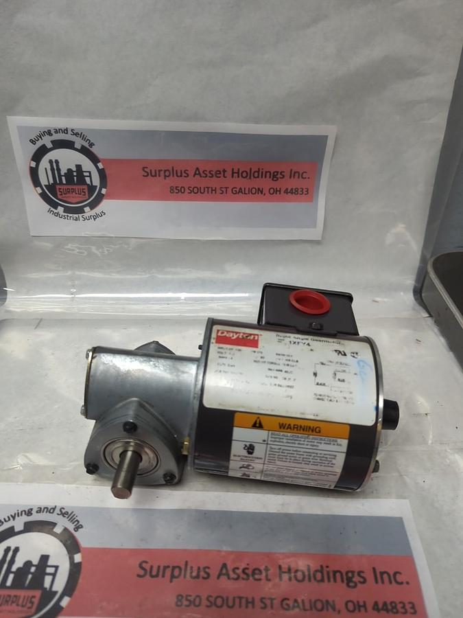 Used DAYTON,1XFY4,RIGHT ANGLE GEAR MOTOR 115V 173 RPM 1 AMP PRE-OWNED