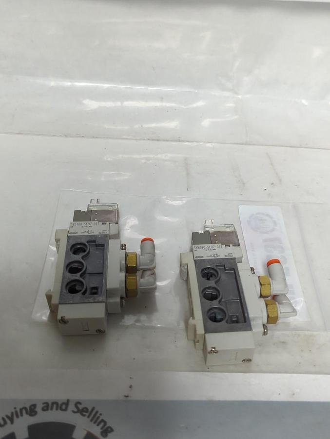 Used SMC,SY5160-5L0Z-011,SOLENOID VALVE LOT OF 2 PRE-OWNED