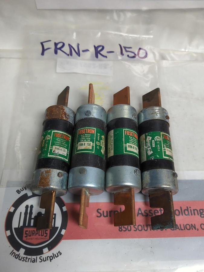 Used COOPER BUSSMANN,FRN-R-150,FUSETRON FUSE 150 AMP LOT OF 4 PRE-OWNED