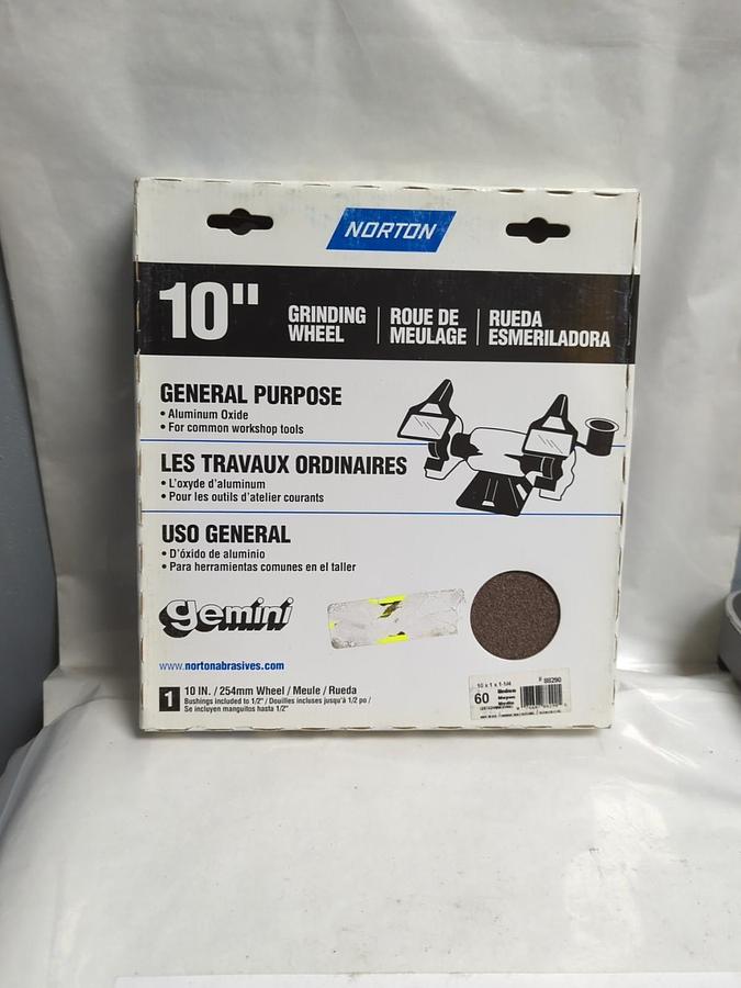 NORTON,88290,GRINDING WHEEL 10 INCH WITH BUSHINGS 10X1X1-1/4 NOS
