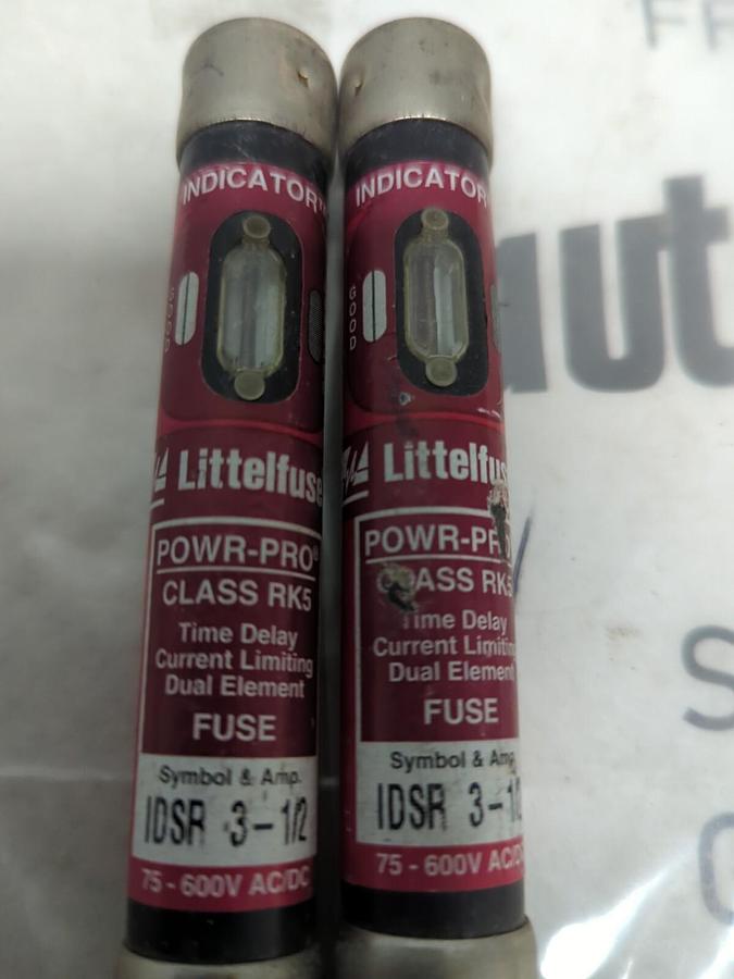 LITTELFUSE,IDSR-3-1/2,INDICATOR 3-1/2 AMP FUSE LOT OF 2 NOS