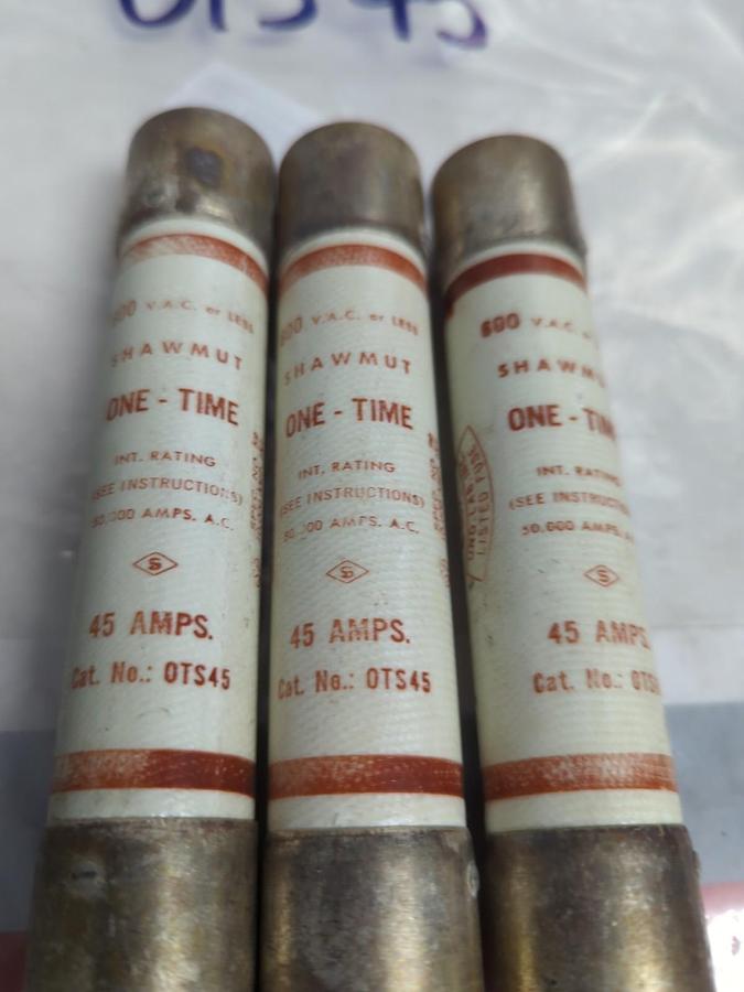 Used GOULDSHAWMUT,OTS45,45 AMP FUSE LOT OF 3 PRE-OWNED