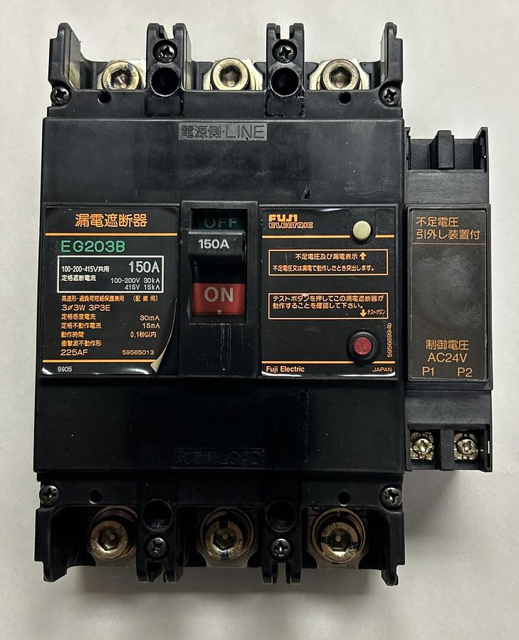 Used FUJI ELECTRIC,EG203B,CIRCUIT BREAKER 150A 100-200V