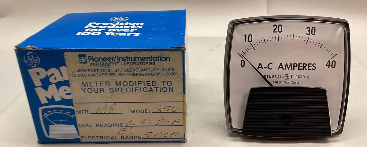 General Electric,0-40 Type A0-91,A-C Amperes Panel Meter