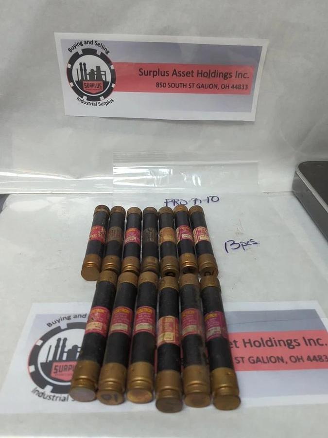 Used COOPER BUSSMAN,FRS-R-10,FUSETRON 10 AMP FUSE LOT OF 13 PRE-OWNED