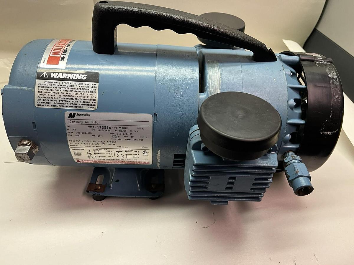 Used THOMAS,GH-505B,AIR COMPRESSOR 1/2HP 3PH 50PSIG