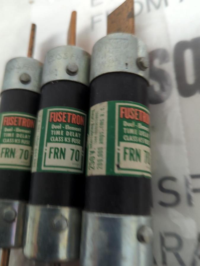 COOPER BUSSMANN,FRN-70,FUSETRON 70 AMP FUSES LOT OF 3 NOS