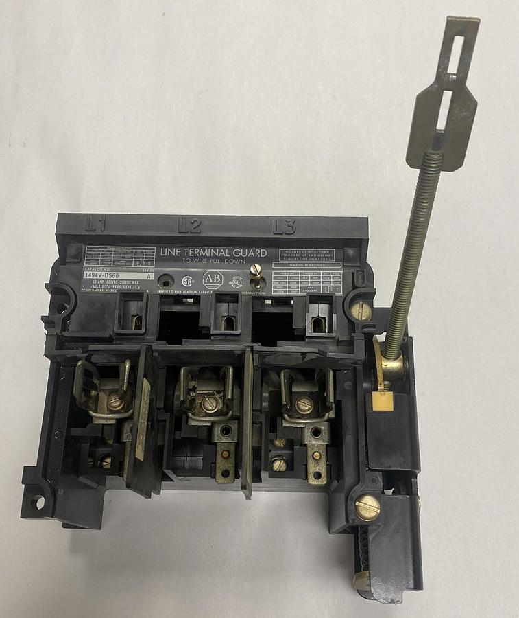 Used ALLEN BRADLEY,1494V-DS60,DISCONNECT SWITCH W/ HANDLE