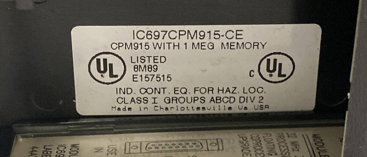 GE FANUC,IC697CPM915-CE,CENTRAL PROCESSING UNIT NOS