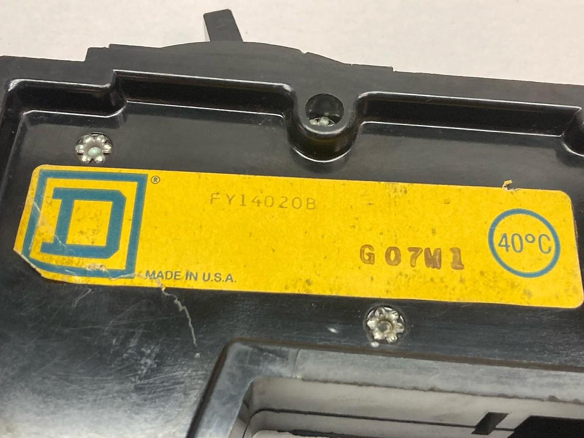 Used Square D,FY-14020-B,I-Line Circuit Breaker 20A 277Vac G07M1