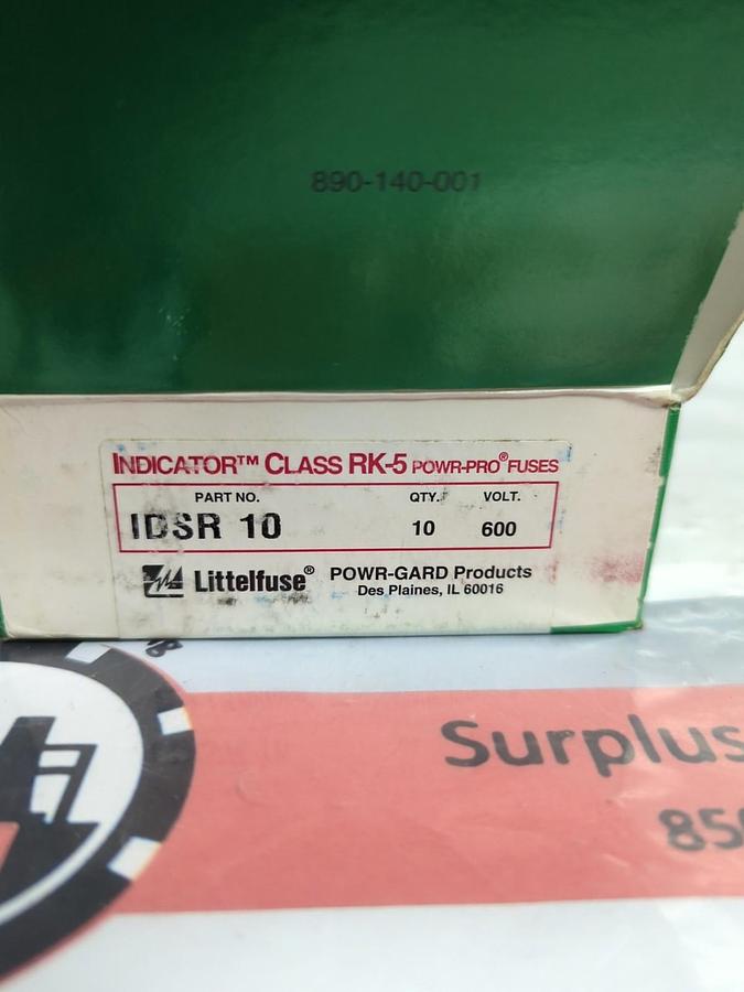 LITTELFUSE,IDSR10,INDICATOR 10 AMP FUSES BOX OF 10 NOS