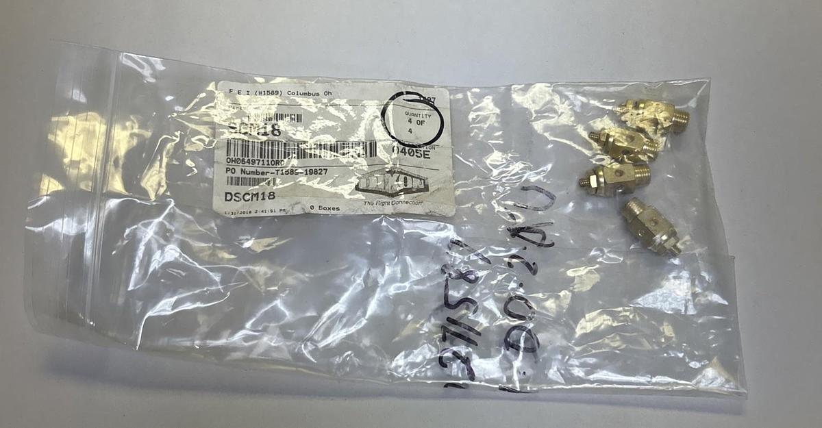 DIXON,SCM18,BRASS SPEED CONTROL MUFFLER 1/8" NPT 300 PSI LOT OF 4 NOS