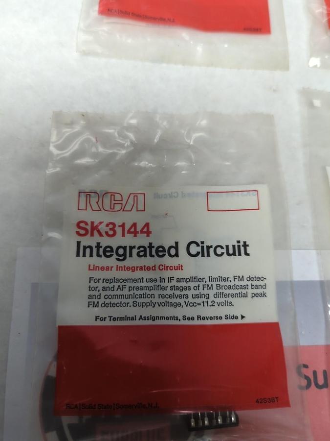 RCA,SK3144,LINEAR INTEGRATED CIRCUIT LOT OF 4 NEW