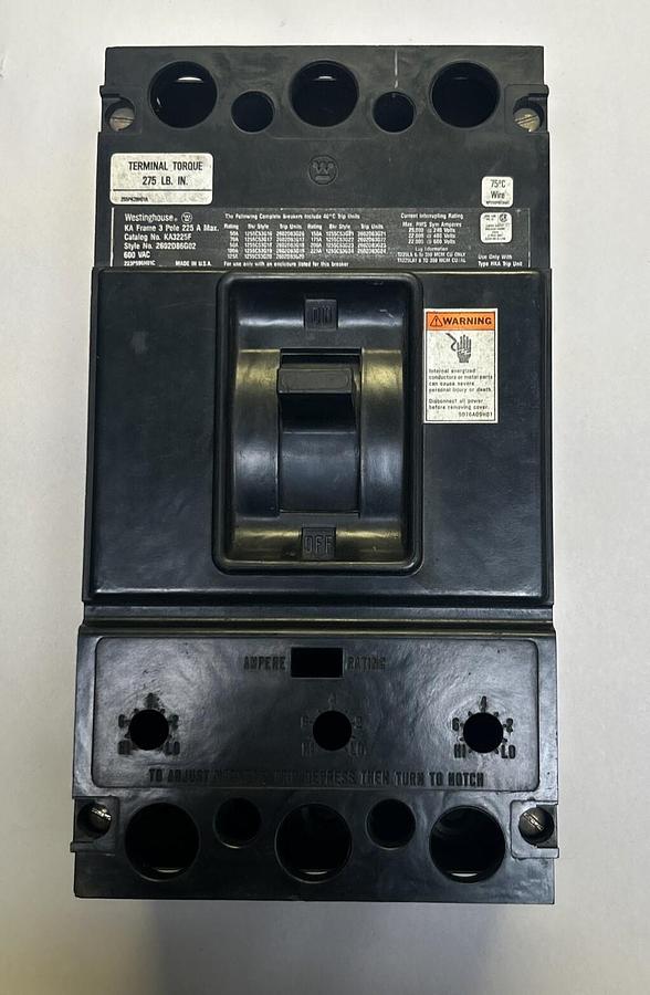 WESTINGHOUSE,KA3225F,CIRCUIT BREAKER FRAME ONLY 225A 600V 3P NOS