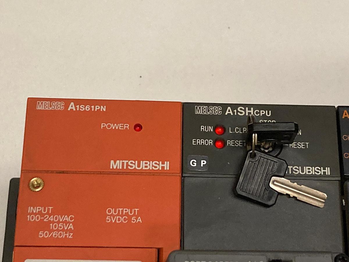 Used Mitsubishi,A1S61PN A1SHCPU A1S64TCTT-S1 A1SX80 A1SY10 PLC,Rack Assembly