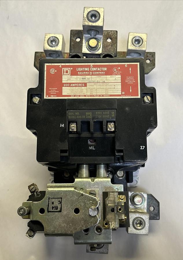 Used SQUARE D,8903SV011,LIGHTING CONTACTOR 200A 600V