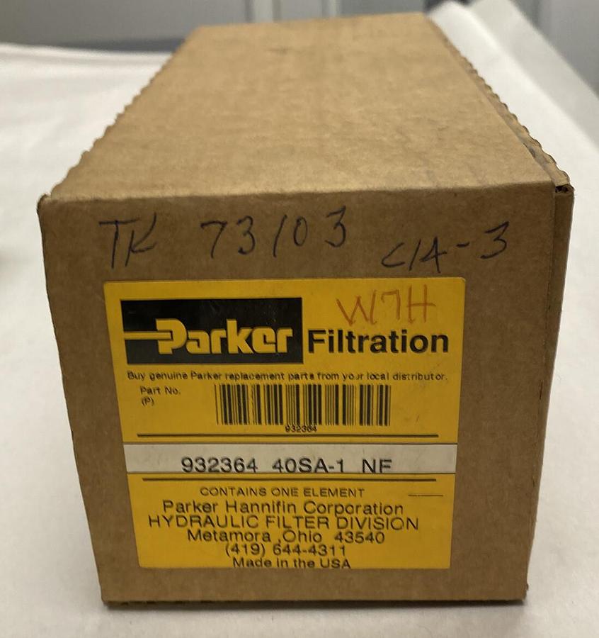 Used Parker Hannifin,932364 40SA-1 NF,Hydraulic Filter