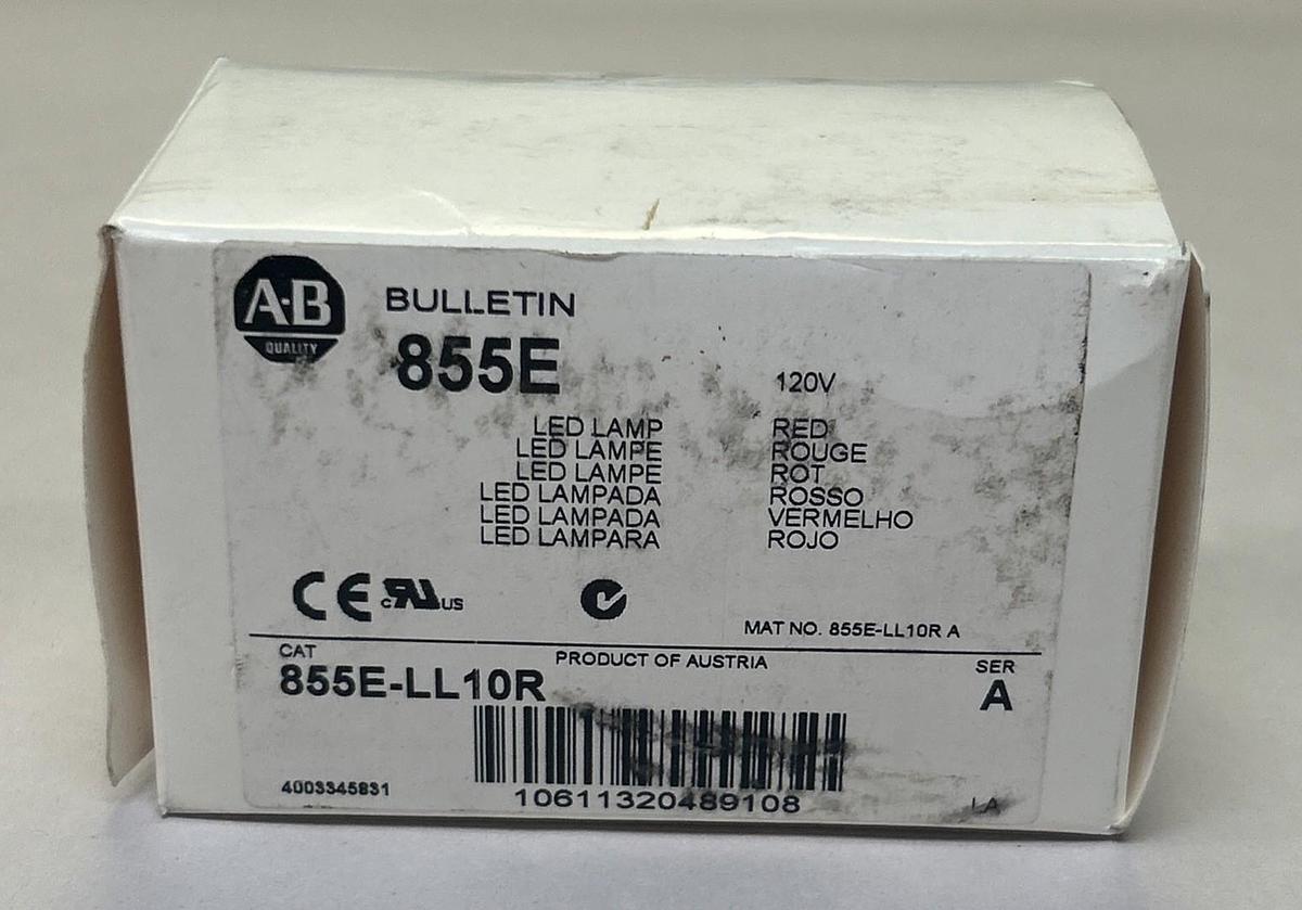 Used ALLEN BRADLEY,855E-LL10R,RED LED REPLACEMENT LAMP NEW