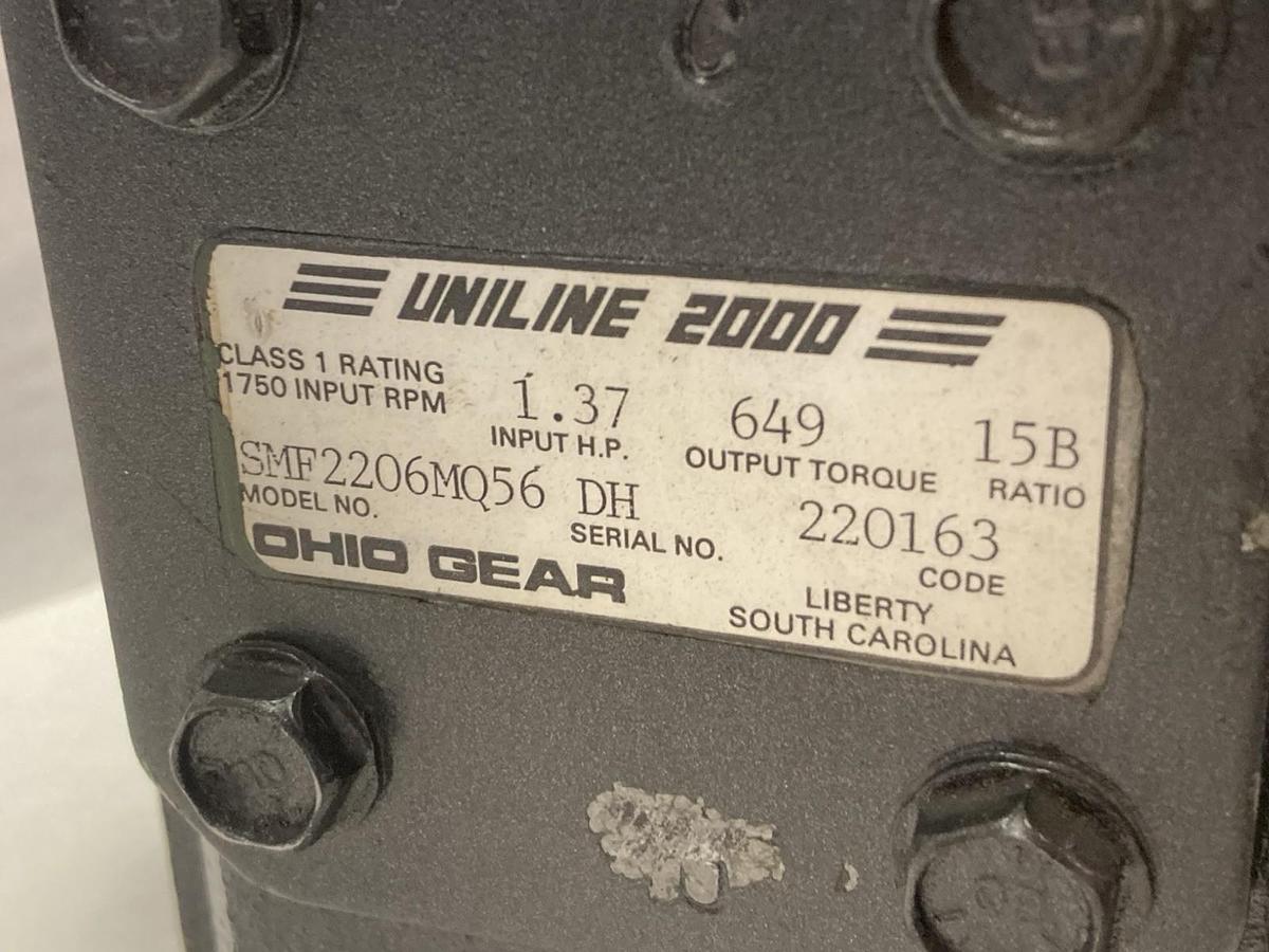 Ohio Gear,SMF2206MQ56,Gearbox Speed Reducer 1.37Hp 1750rpm Ratio 15B