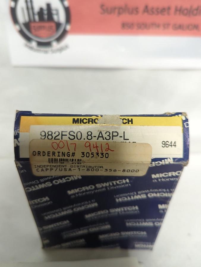 HONEYWELL.902FS0.8-A3P-L,MICRO SWITCH PROXIMITY SWITCH NOS