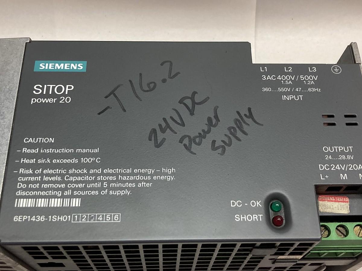 Used Siemens,6EP1436-1SH01,Sitop Power 20 Power Supply 24VDC