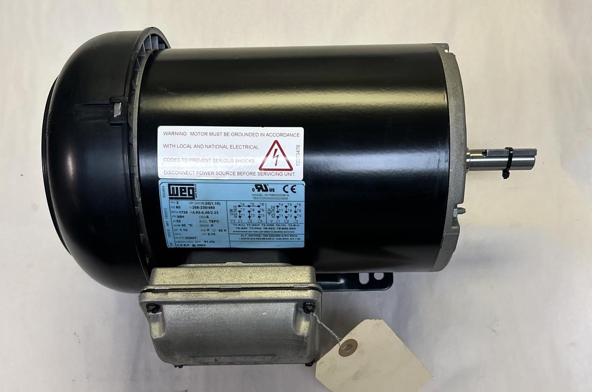 WEG,00158ES3E56-S,MOTOR 1.5HP 1750RPM 208-230/460V 3PH 56H FRAME NOS
