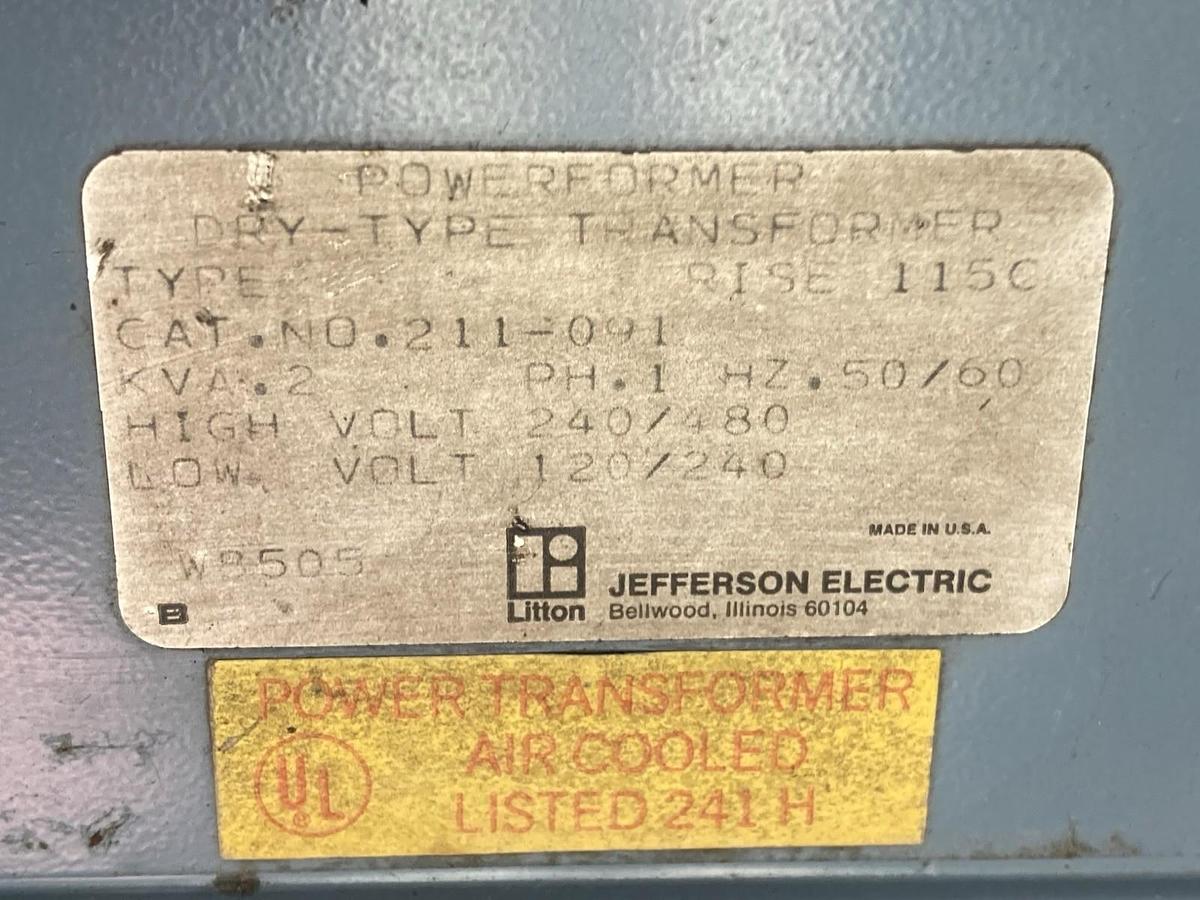 Jefferson,211-091,1-Phase Dry-Type Transformer 50/60Hz