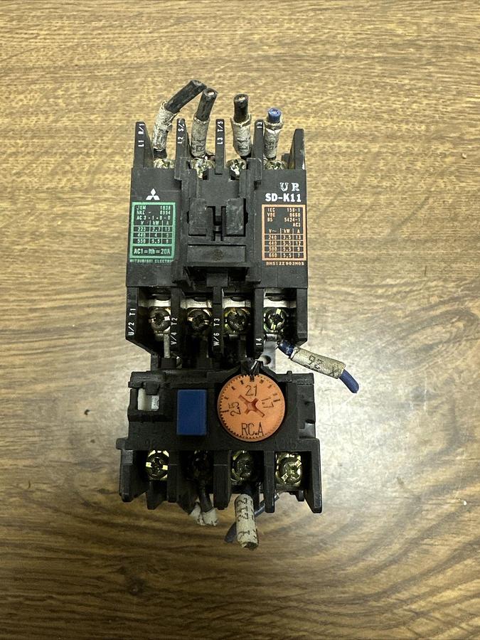 Used Mitsubishi,SD-K11UR,Contactor With TH-K12KP Thermal Overload Relay