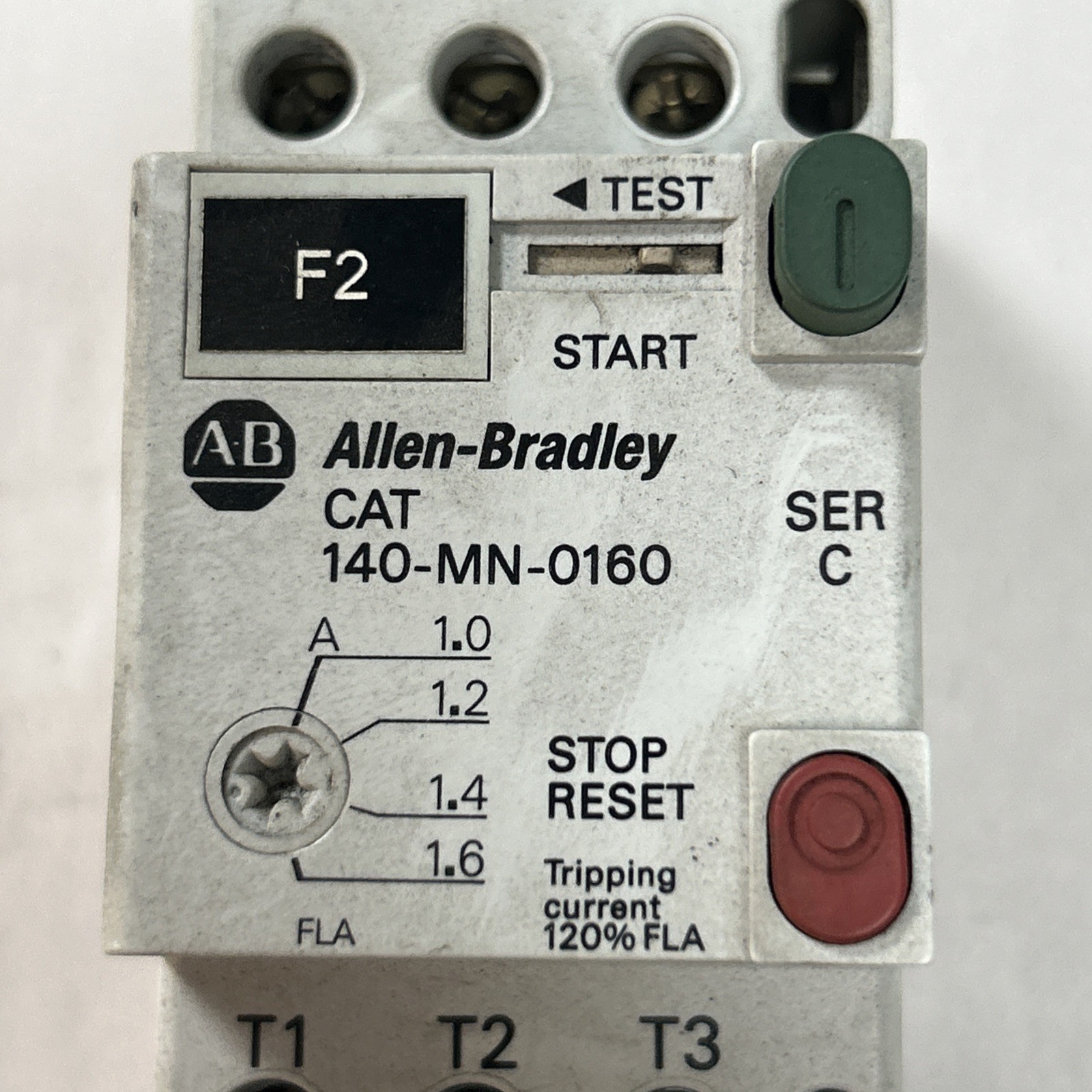 Used ALLEN BRADLEY,140-MN-0160,MANUAL MOTOR STARTER 1.0-1.6A