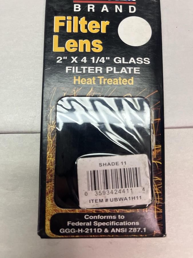 UNITED,UBWA1H11,GLASS FILTER LENS PLATE SHADE 11 2"X4-1/4" HEAT TREATED LOT OF 1