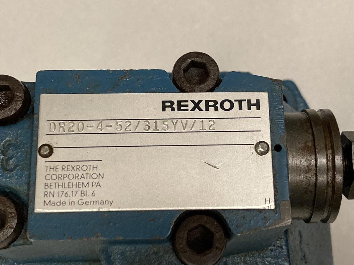 Used Rexroth,DR20-4-52/315YV/12,Hydraulic Relief Valve